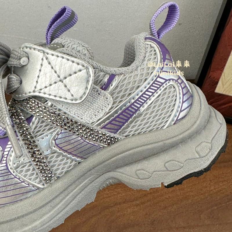 Youth Style Shoes Kids Breathable Mesh Sneakers Girls Boys Lightweight Chunky Sole Casual Shoes With Rhinestones