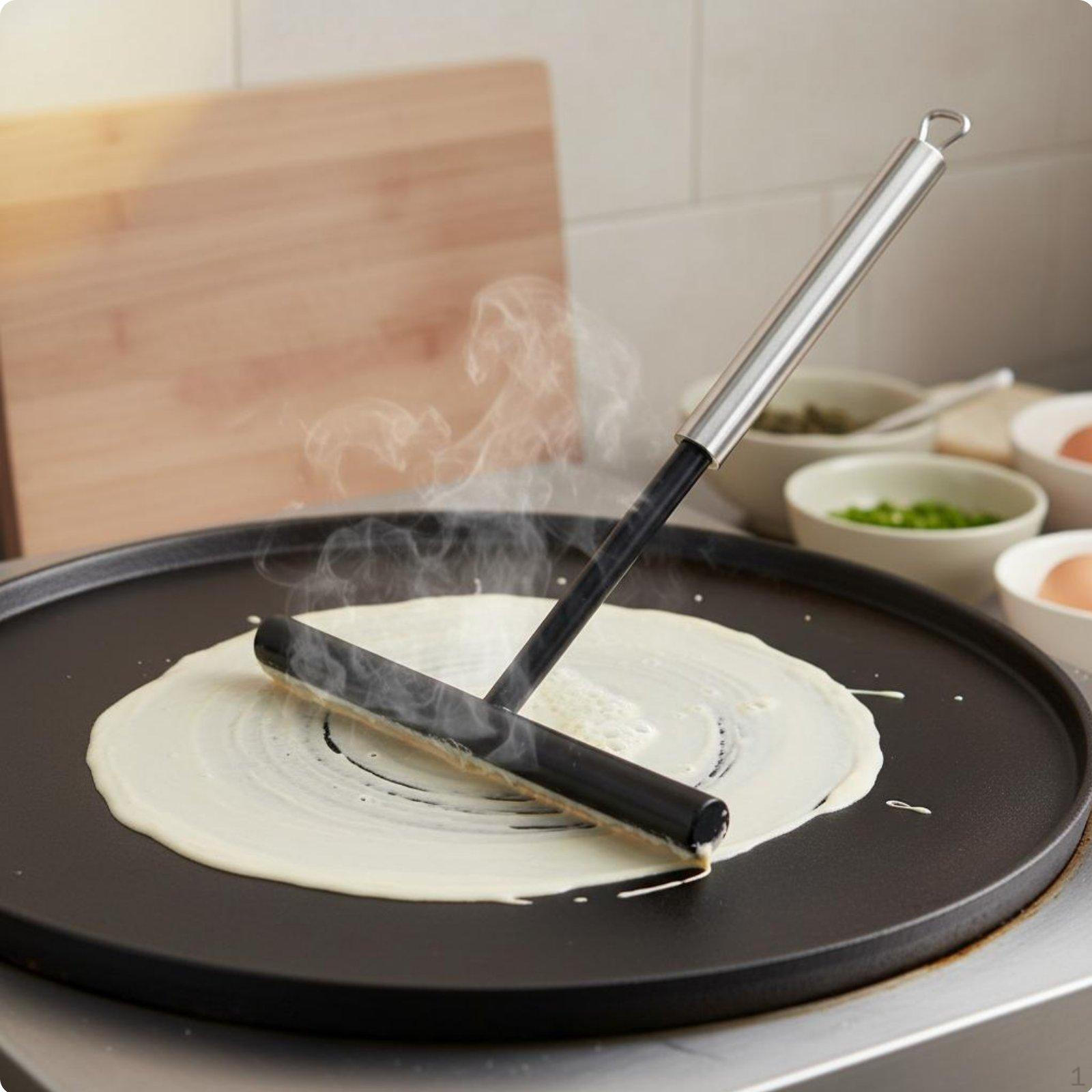 2 Pieces Stainless Steel Crepe Nylon Head CrossShaped Batter Spreader RustResistant Pancake Turner Crepe Spreader