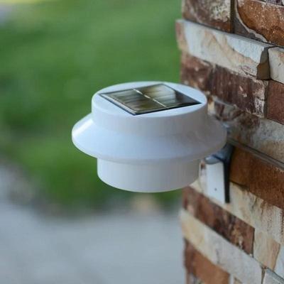 1 Pacote Luz Solar LED Exterior Fazenda Impermeável Luz de Parede de Calha Luz de Caminho para Entrada de Garagem Jardim Cerca Iluminação Decorativa