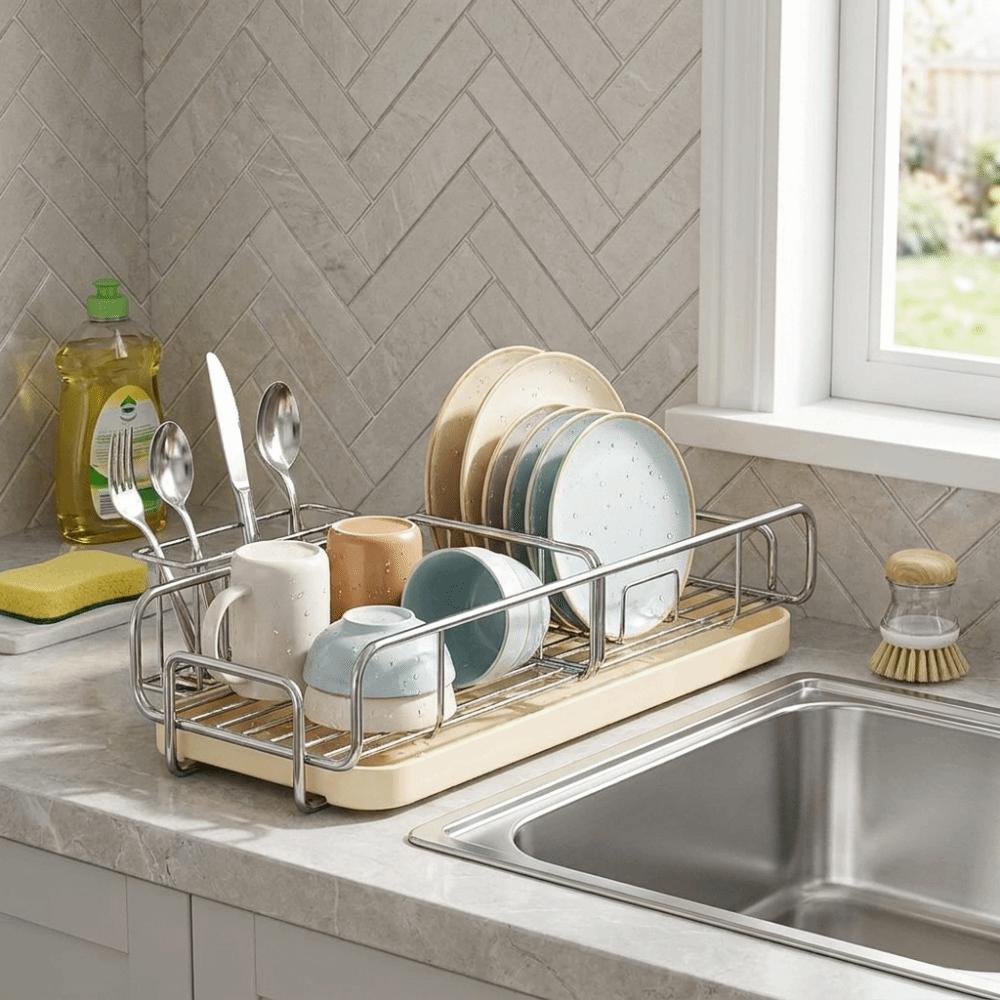 Detachable Drip Tray Sponge Holder Rustproof Metal Kitchen Organizer Household Kitchen