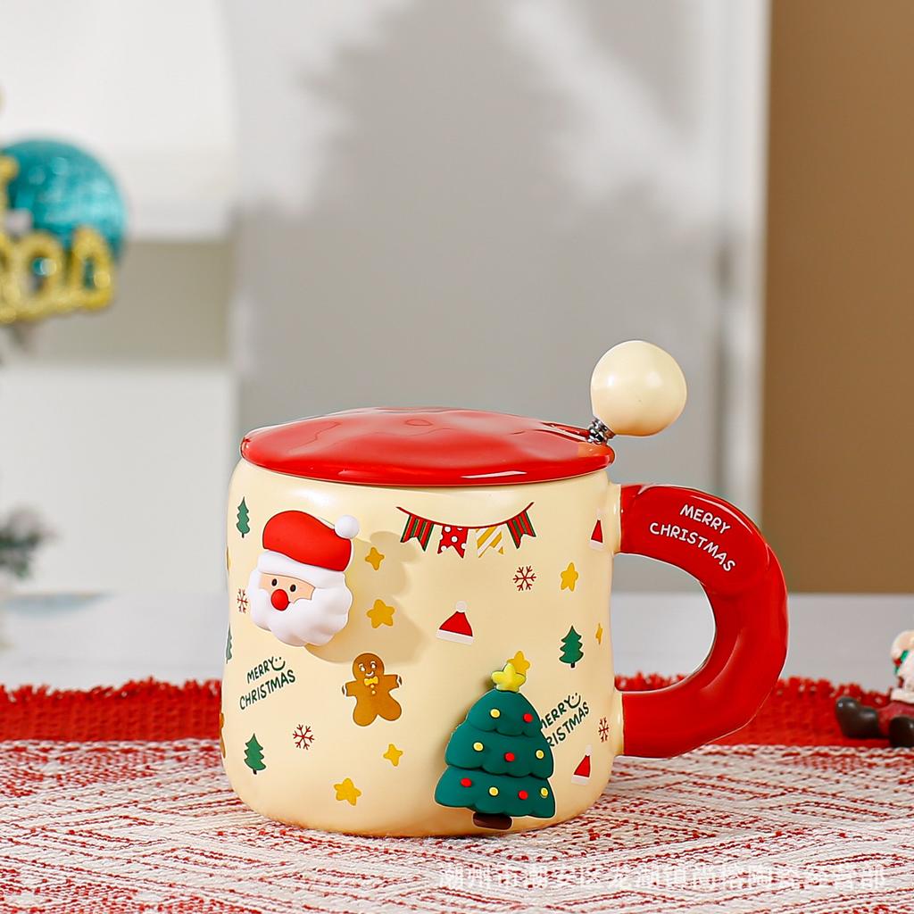 Creative Cute Christmas Cup Christmas Mug DIY Ceramic Cup Coffee Cup Breakfast Cup Souvenir Water Cup