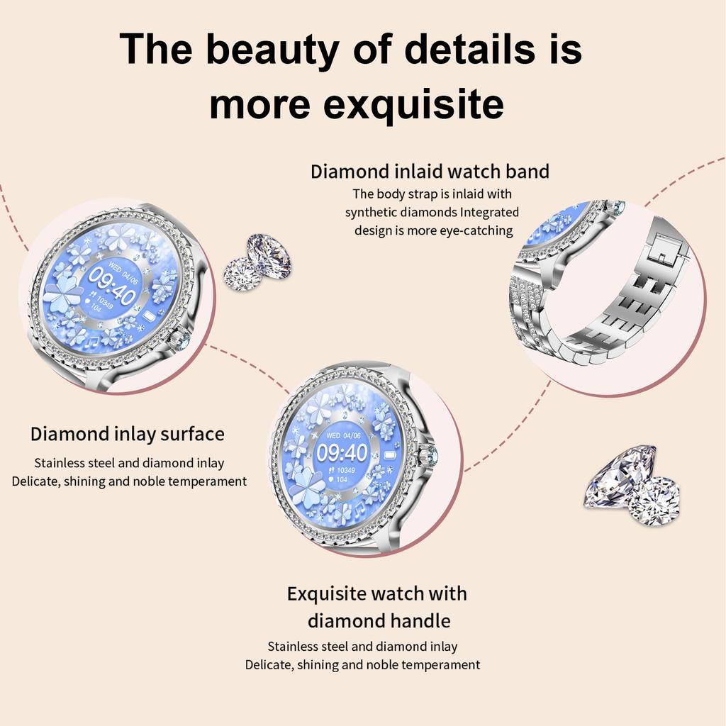 Luxury Women S Smartwatch BT Calling, Health Monitoring, Sleep Tracking, 20+ Sports Modes, Waterproof Fitness Tracker
