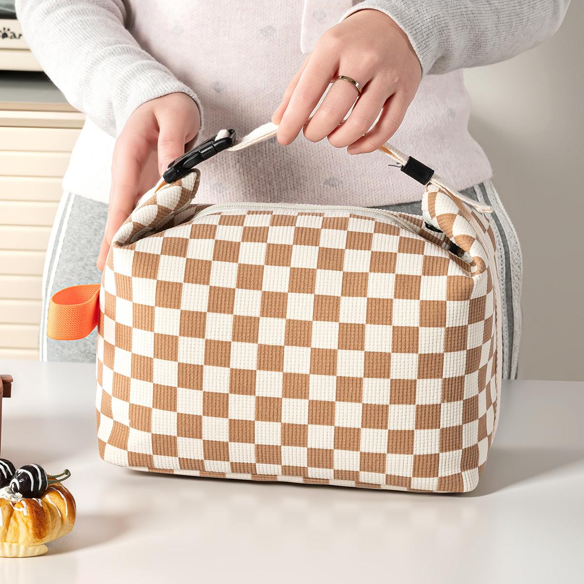 

Floral Corduroy Lunch Bag Printed Food Handbags Portable Thermal Lunch Box Bag Waterproof Office Cooler Ice Insulated Case кавовий