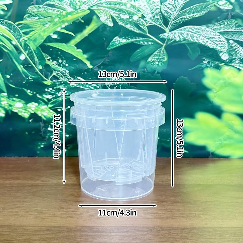 Meshpot Root Control Transparent Flowerpot Breathable Flowerpot Double-layer Growth Container with Drainage Hole Orchid Planters