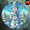 Iron Wall Art Festive Snowman Round Sign Christmas Decor Home Office Gift Holiday Living Room