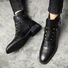 Fashion Men Ankle Boots Luxury Design High-top Men Leather Shoes High Quality Non-Slip Mens Boots Fashion Zipper Mens Platform Boots