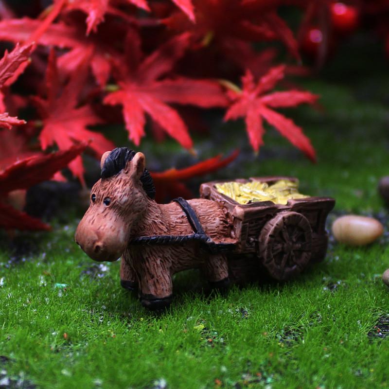 Resin Animal Car Miniature Garden Decor With Cute Donkey Figurine For Home And Gift