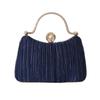 Pochette de soirée élégante en polyester avec plis ornés pour événements formels