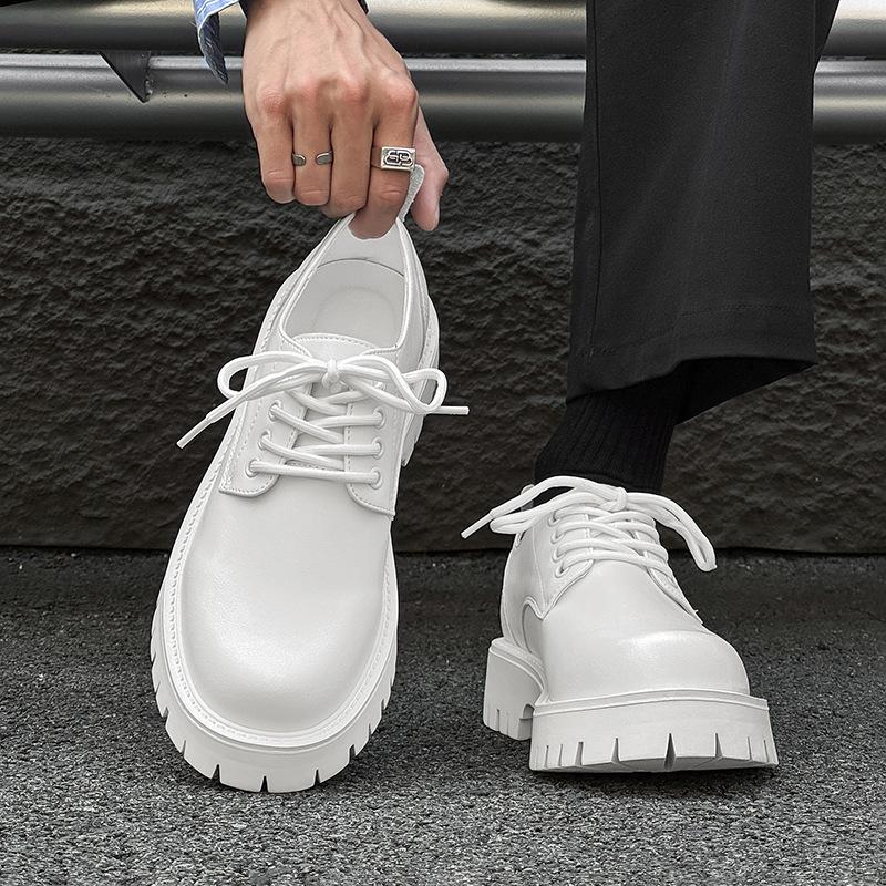 Spring and Summer New British Leather Shoes Casual Shoes Increase Commuting Fashion Trend Paris Platform Derby Shoes 3135-R