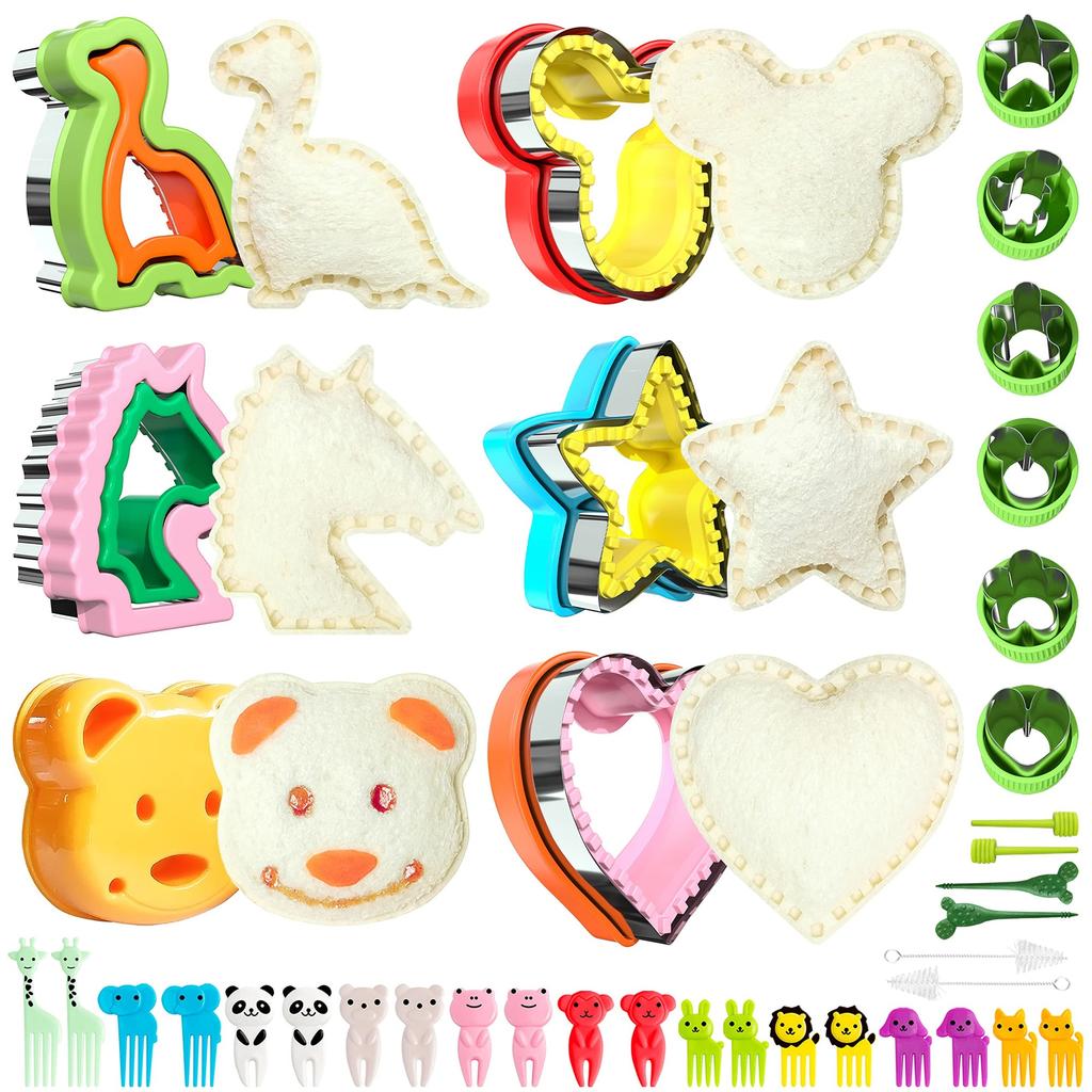 OUYLAF 38-Piece Stainless Steel Cookie Dough Cutters Set, Durable Kids Baking Tools, Multicolor