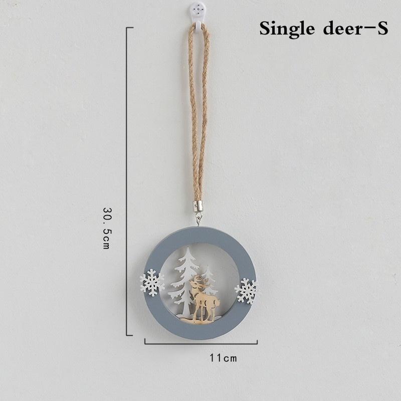 1pcs Elkdeer Wooden Wall Mount Christmas Tree Hanging Pendant Ornament Decor Christmas Decorations Supplies