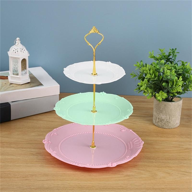 Durable Fruit and Dessert Organizer 3 Tiers Cake Display Stand Reusable Food Serving Tray Cakes Organizer for Home
