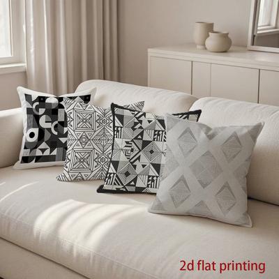 2D Geometric Pattern Decorative Digital Print Pillowcases Pattern Cushion Cover Suitable For Sofa Bedroom Car Pillow Cover