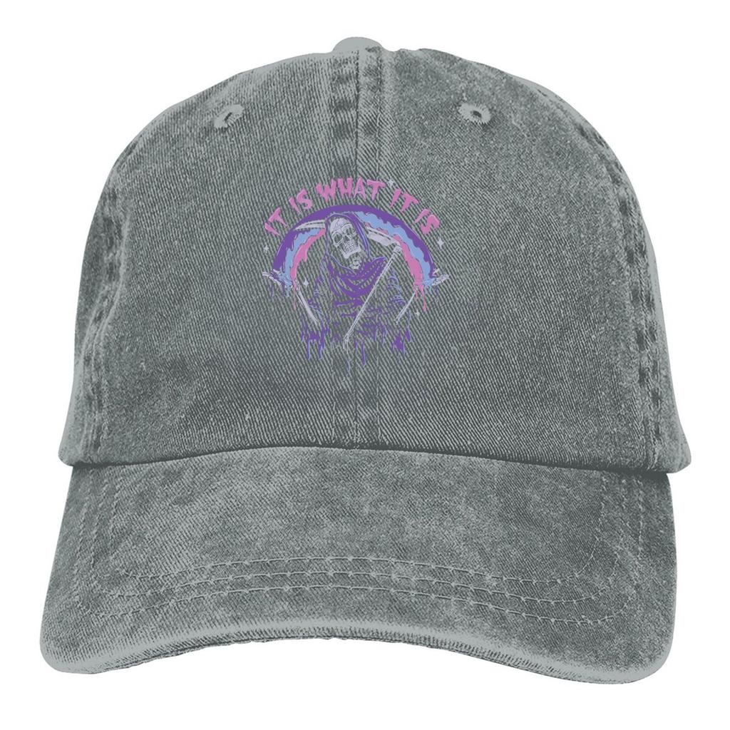 Death It Is What Pastel Goth Grim Reaper Drip Baseball Cap Men Hats Visor Protection Snapback Mexican Skull Santa Muerte Caps