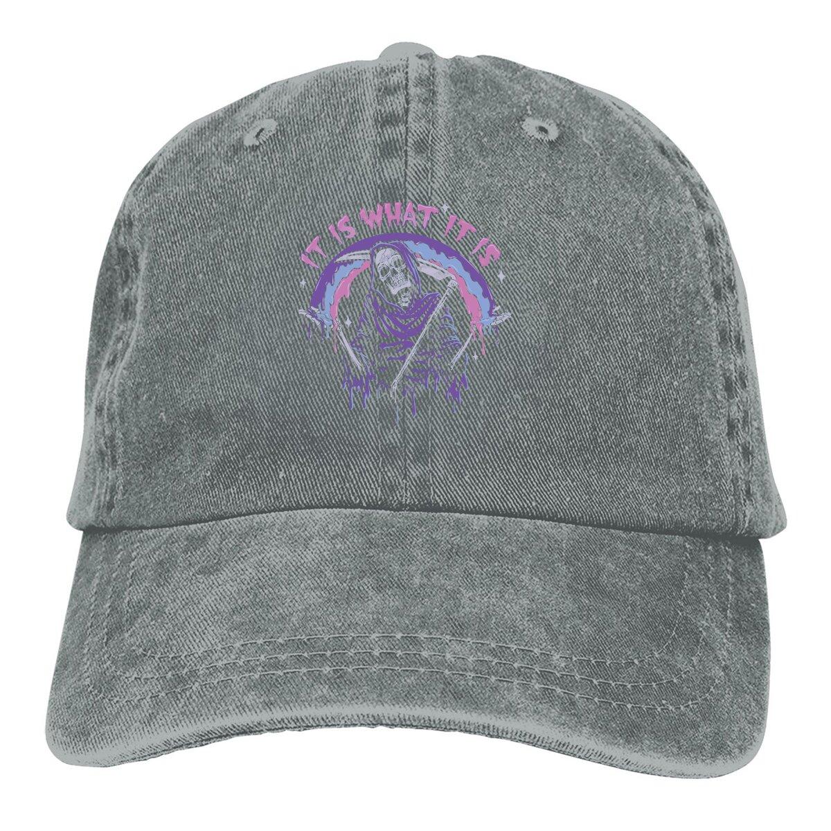 Death It Is What Pastel Goth Grim Reaper Drip Baseball Cap Men Hats Visor Protection Snapback Mexican Skull Santa Muerte Caps One Size