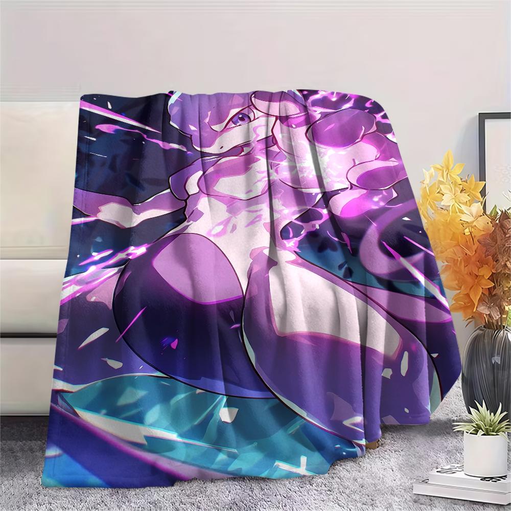 Pokémon Charakter Print Flaneldecke, Hohe Qualität, Bequem für Alle Jahreszeiten, Heimdekoration, Wärme und Komfort, Perfekt für Weihnachtsgeschenke