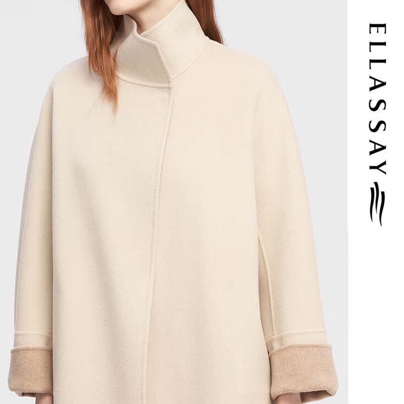ELLASSAY Women's 99% Cashmere High-Neck Coat