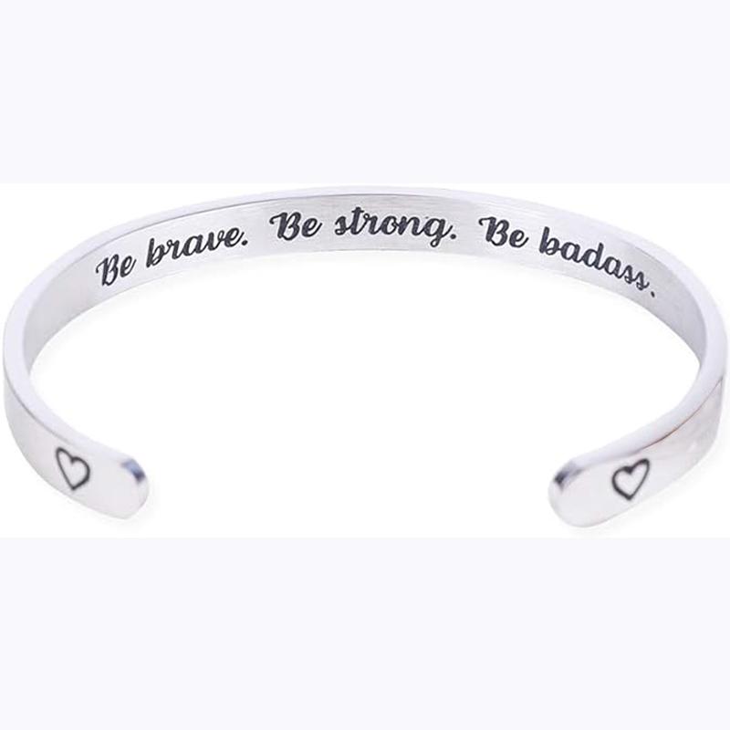 Hidden Message Bracelet - Be brave. Be strong. Be badass - Meaningful gifts for Women Friendship Birthday Gifts for BFF Sister