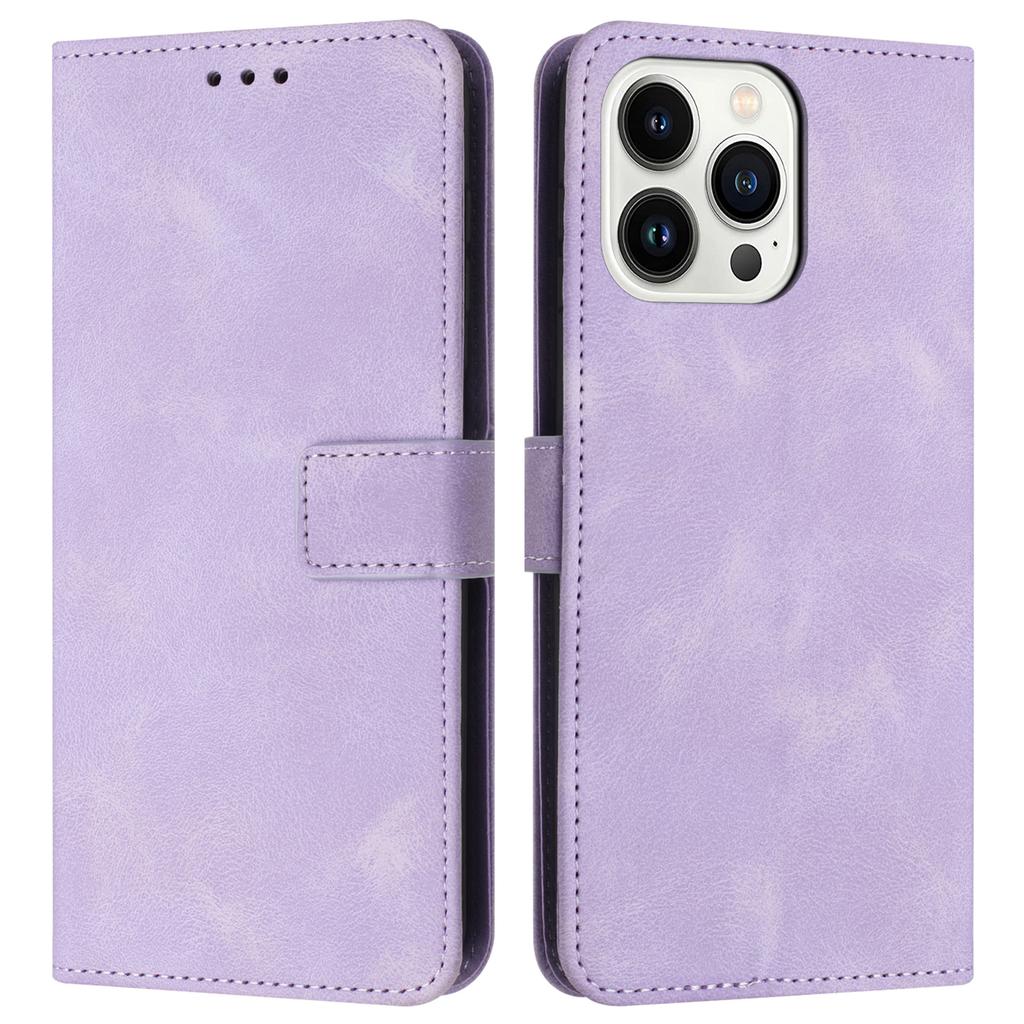 For iPhone 16 Pro Leather Case Solid Color Wallet Protective Phone Cover