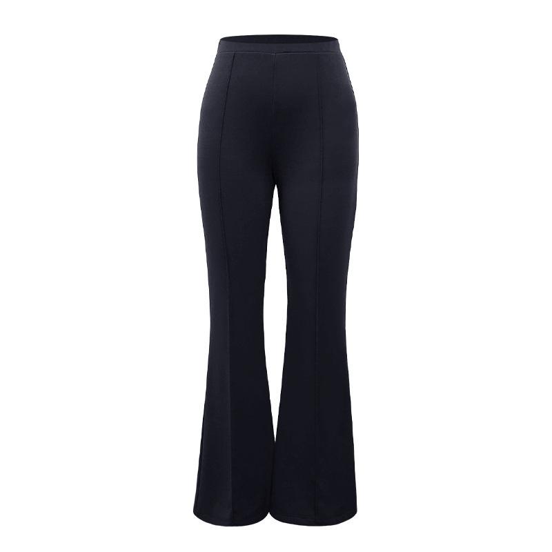 2025 New Solid Color Suit Pants Fashion High Waist Slim Micro-flare Pants Temperament Commuter Slim Elastic Wide-leg Pants