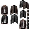 Klassische Herren-Kunstlederjacke mit Stehkragen für einen eleganten Motorrad-Biker-Look