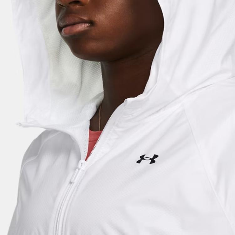 Under Armour UA Rival Solid Logo Casual Hoodie Jacket Women jackets White 1382698-100