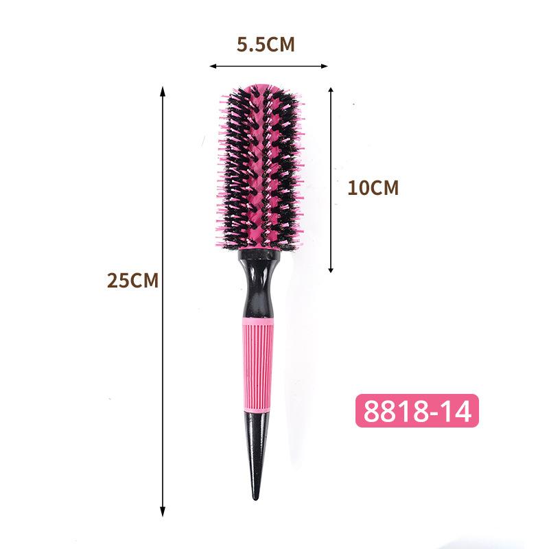 Professional Round Wooden Hair Brush Boar Bristle Mix Nylon Salon Women Hair Styling Tools Hair Curler