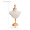 Freestanding Jewelry and Scarf Display Mannequin PinFriendly clothCovered Bust with Wooden