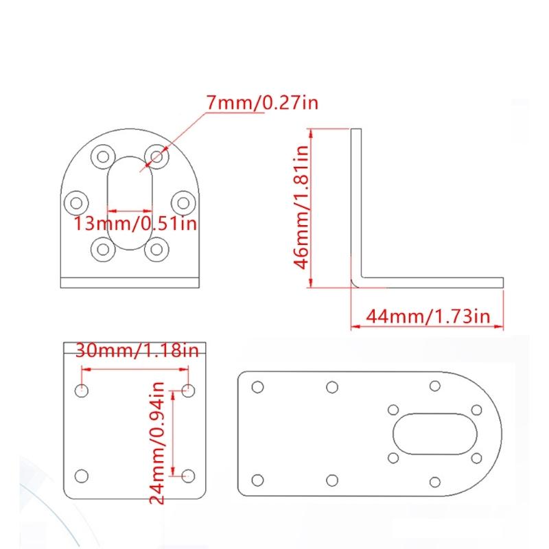 Aluminum 37mm Eccentric Axles Gear Motor Mounting Frame Easy Assembly Vibration Resistant Mount for Industrial Equipment