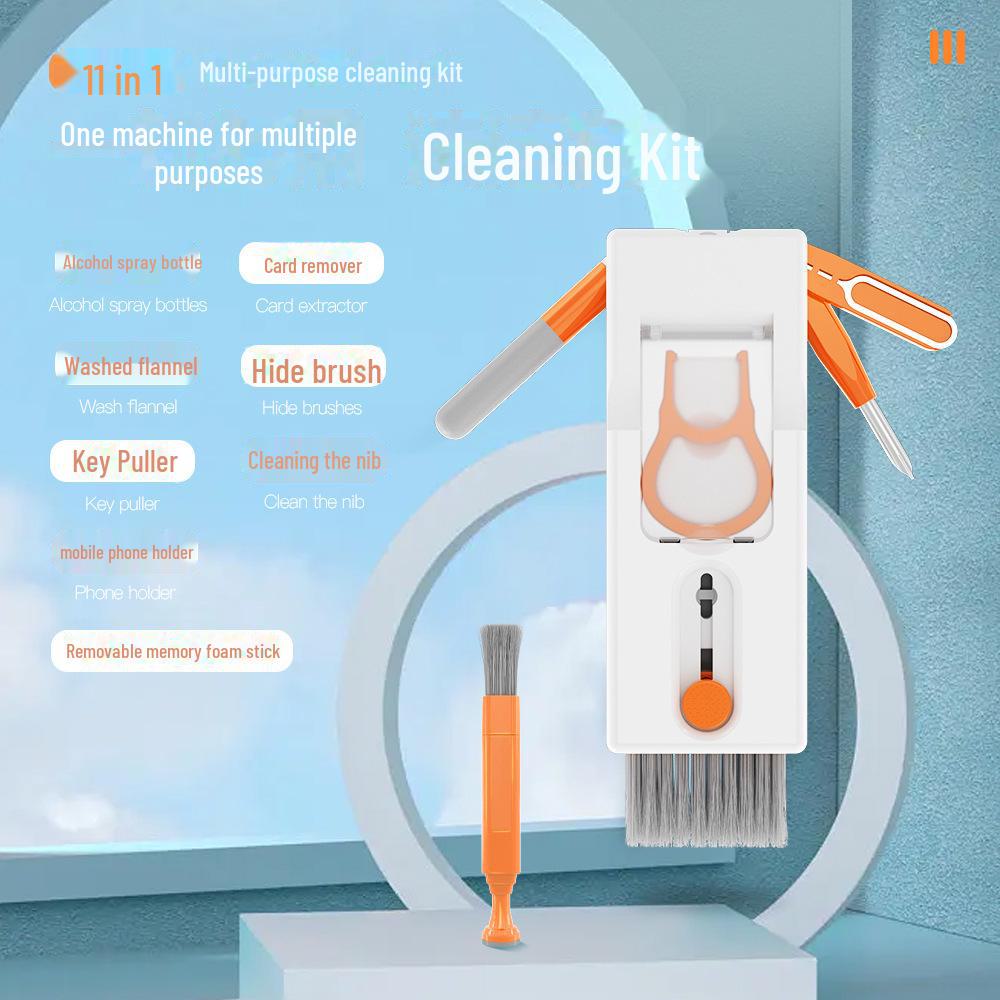 Multifunctional Cleaning Set: Keyboard Brush & Phone/Headset Cleaning Pen