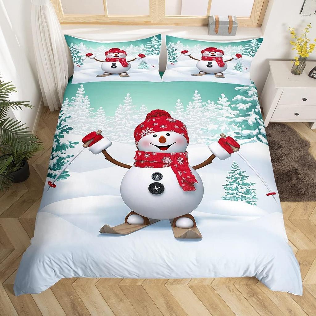 Comforter Merry Christmas Twin King Santa Claus Bedding Set Christmas Tree Winter Theme Comforter Happy New Year Bedding