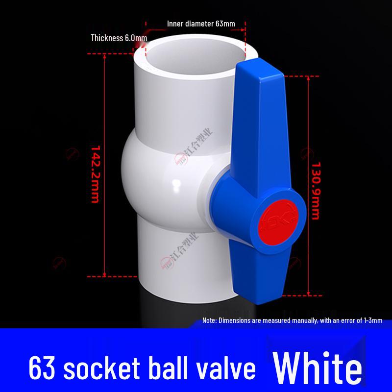 PVC Ball Valve for Water and Fish Tanks - 50mm Threaded Pipe Joint Valve Switch