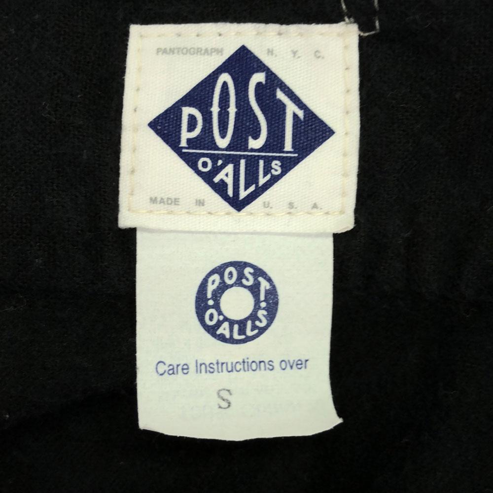 POST OVERALLS Made in USA Long sleeve Cotton shirt S black half button Men's Used