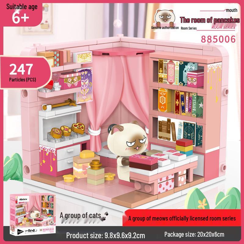 

Jihu Building Blocks: Meows Little House - Educational Role-Playing Toys for Kids, Trendy Ornaments & Gifts