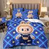 Cartoon Cute Labub 3D Printed Quilt Cover Three-Piece Set Student Dormitory Bedding Four-Piece Set
