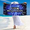 Seattle Seahawks Logo Print Beach Towel, Large Soft Quick Dry Towel for Beach Camping Swimming