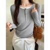 Fake Two-piece Contrasting Color Long-sleeved Women's T-shirt for Autumn, Slim Fit Waist, Slimming, Exquisite and Beautiful Bottoming Shirt Top