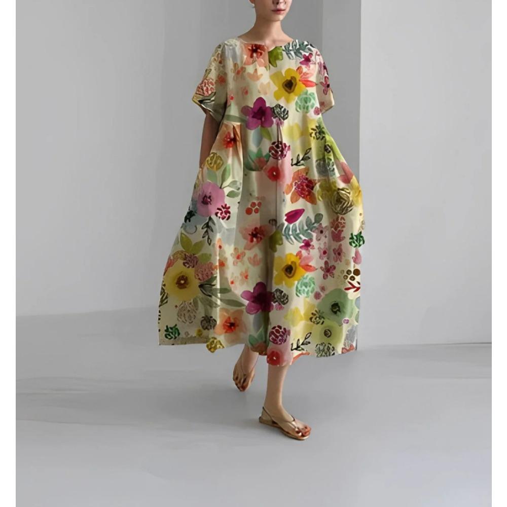 Dámské dlouhé šaty Jarní Podzimní Letní sukně Módní Ležérní Dámské Šaty s velkým lemem Velká velikost S-5XL Dlouhé šaty