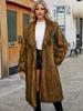 Europe beautiful women autumn and winter new imitation fox hair long coat coat women's casual coat