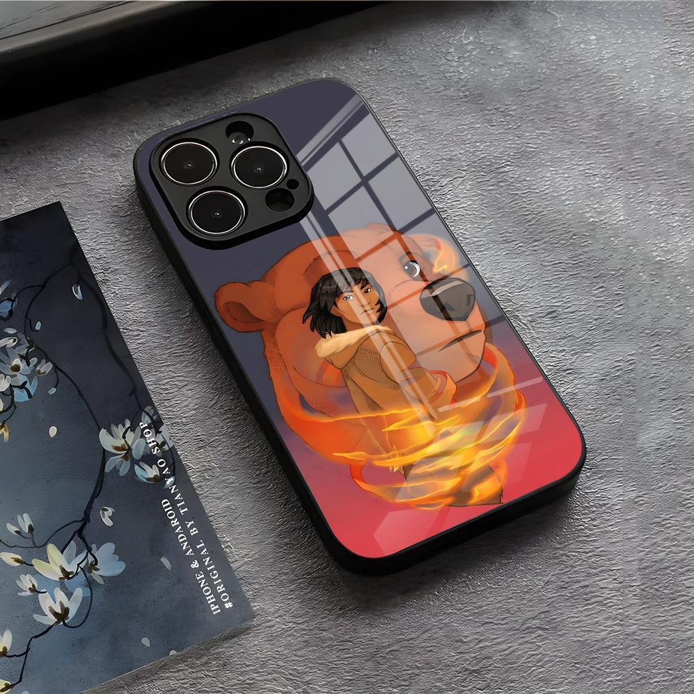 D-Disney B-Brother Bear Phone Case For IPhone 17 Air 16 E Pro Max 15 14 13 Mini 12 Pro 11 Max Plus Black Glass Cover