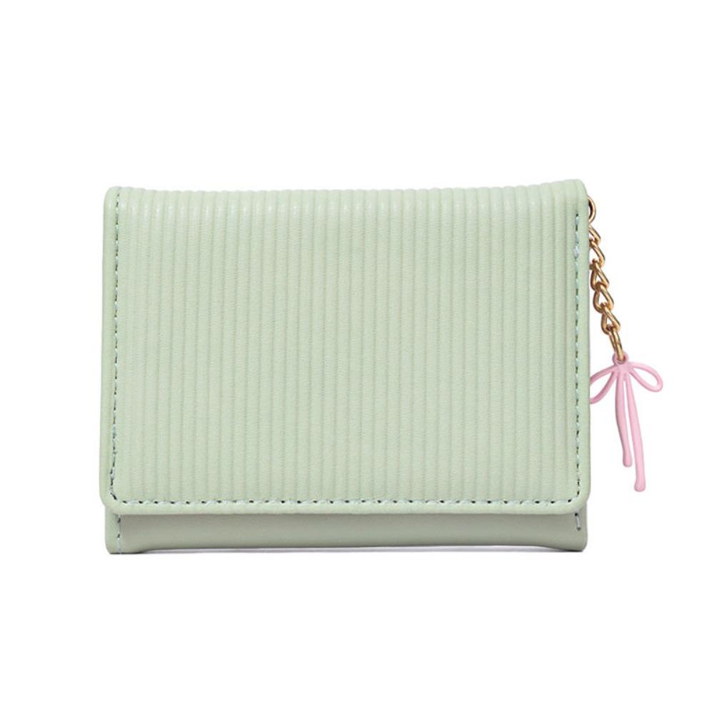 

Минималистичный женский кошелек из искусственной кожи с подвеской-бантом, простые женские кошельки, сумка для карт зелёный