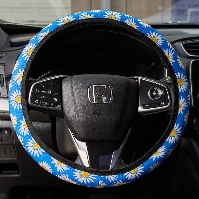 Universal Ice Silk Car Steering Wheel Cover - All-Season Fabric Protection