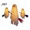 Hanging Ceiling Party Accents 3 Pcs Halloween Ghost Decorations, Spooky with Broom, Outdoor Seasonal Supplies Large Flying White for Tree Porch
