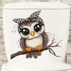 Cartoon Cute Lady Owl On Branch Toilet Wall Sticker Self-Adhesive Waterproof Removable Bathroom Home Decor Art