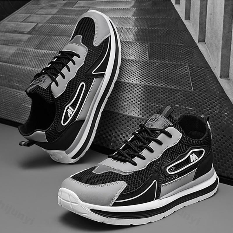 Spring Autumn 2026 New Men's Shoes Mesh Breathable Outdoor Non Slip Platform Sneakers Comfortable Fashion Lace Up Casual Shoes