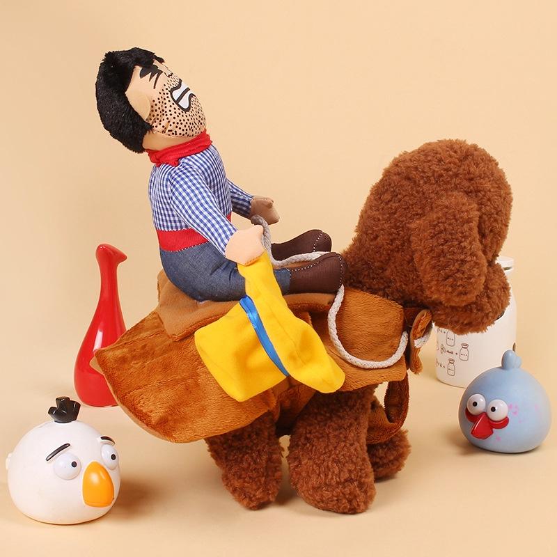 Premium Quality Funny Riding Horse Cowboy Pet Dog Costume For Halloween Parties