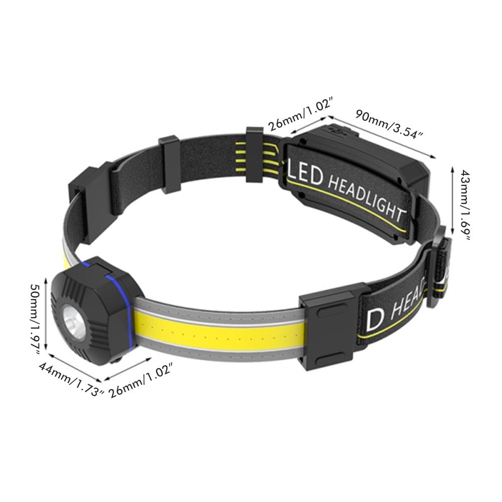 LED Headlamp Portable Rechargeable Waterproof Red COB Flood Headlight Bright XPG Lamp Beads for Outdoor Night Running