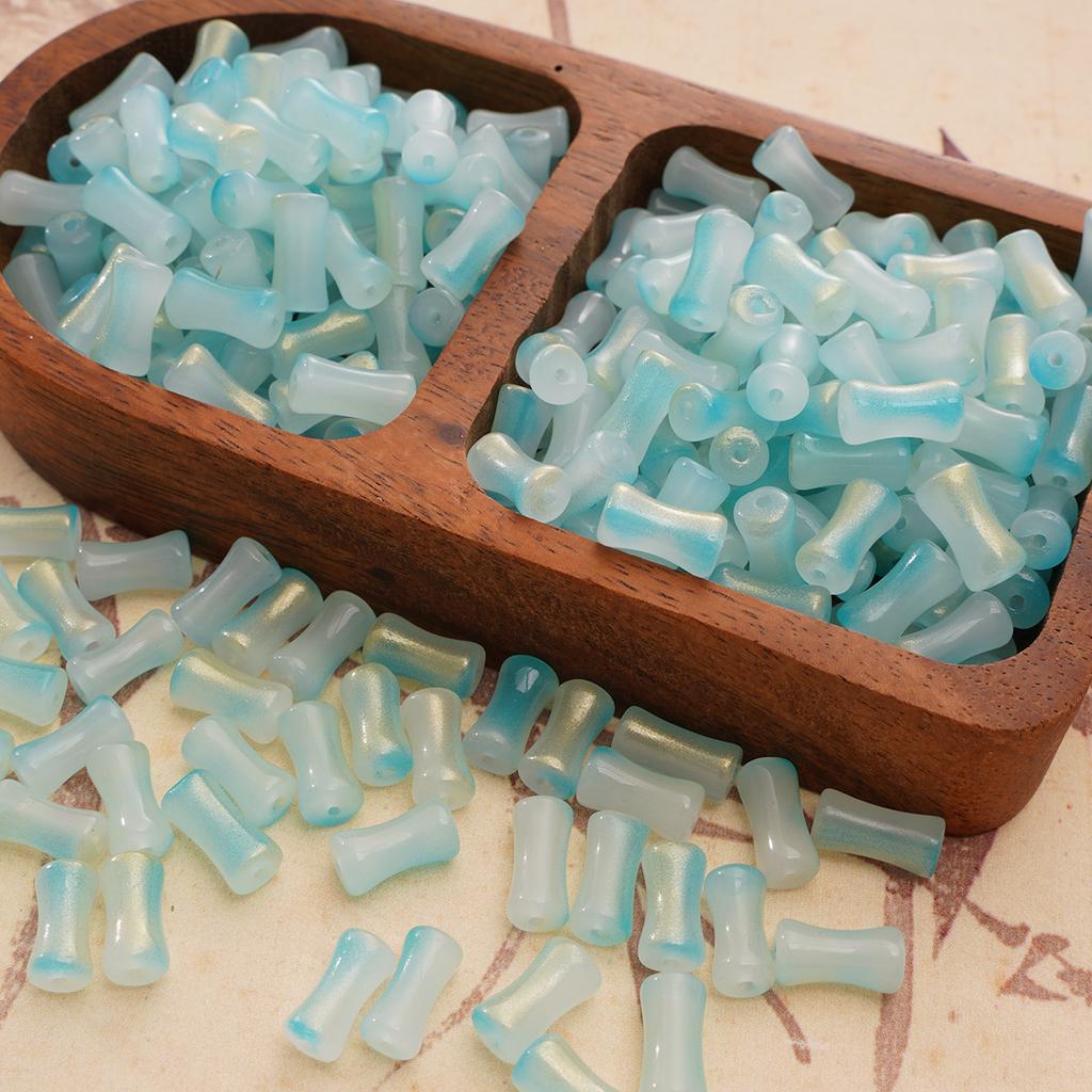 Glass Halo Staining Sprinkles Bamboo Beads Ancient Style Loose Beads Handmade Diy Hand Beaded Beads Accessories Glaze Imitation Jade Beads Materials