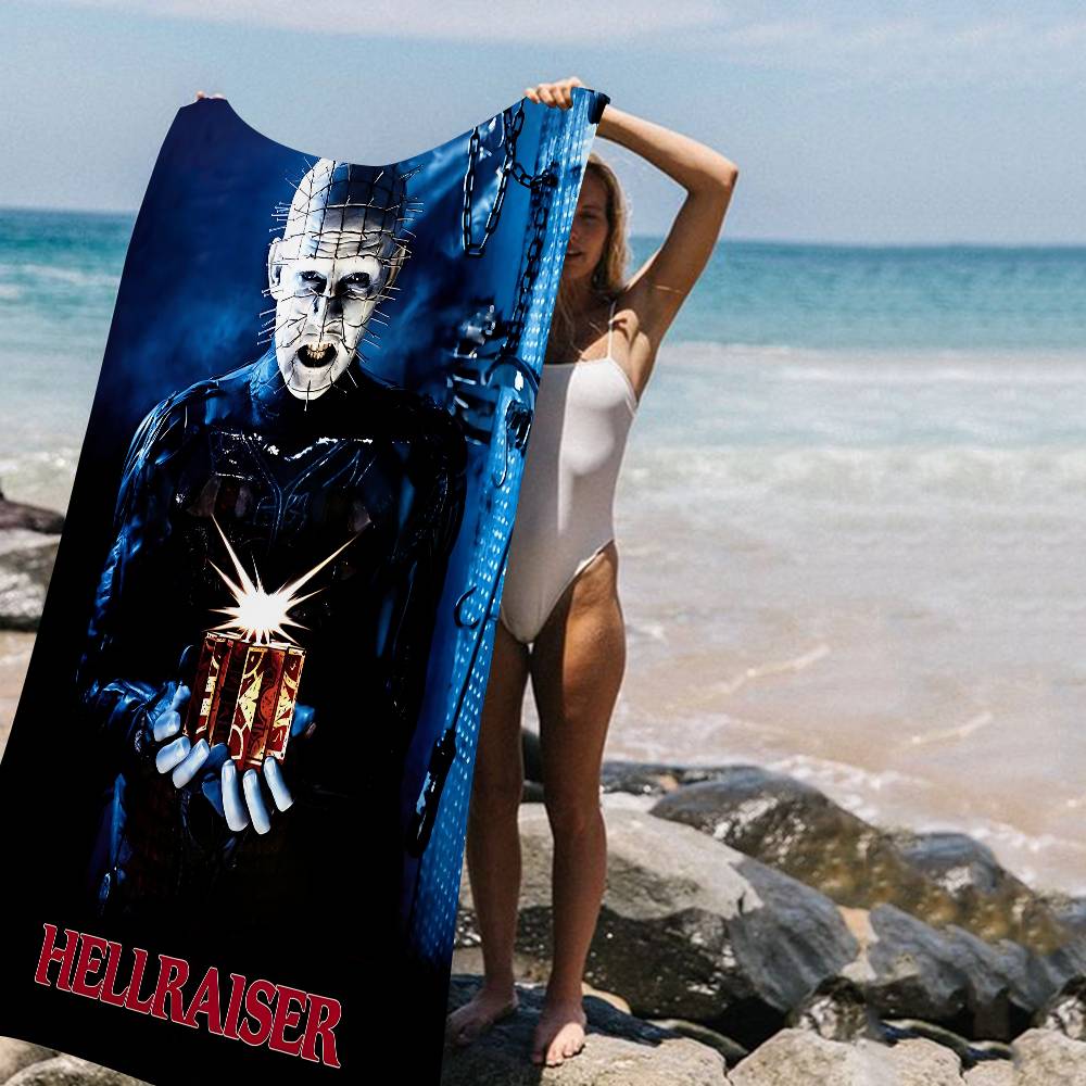 Classic H-Hellraiser Horror Movie Beach Towel Colorful Bath Towels for Girl Microfiber Quick Dry Sand Free Beach Yoga Spa