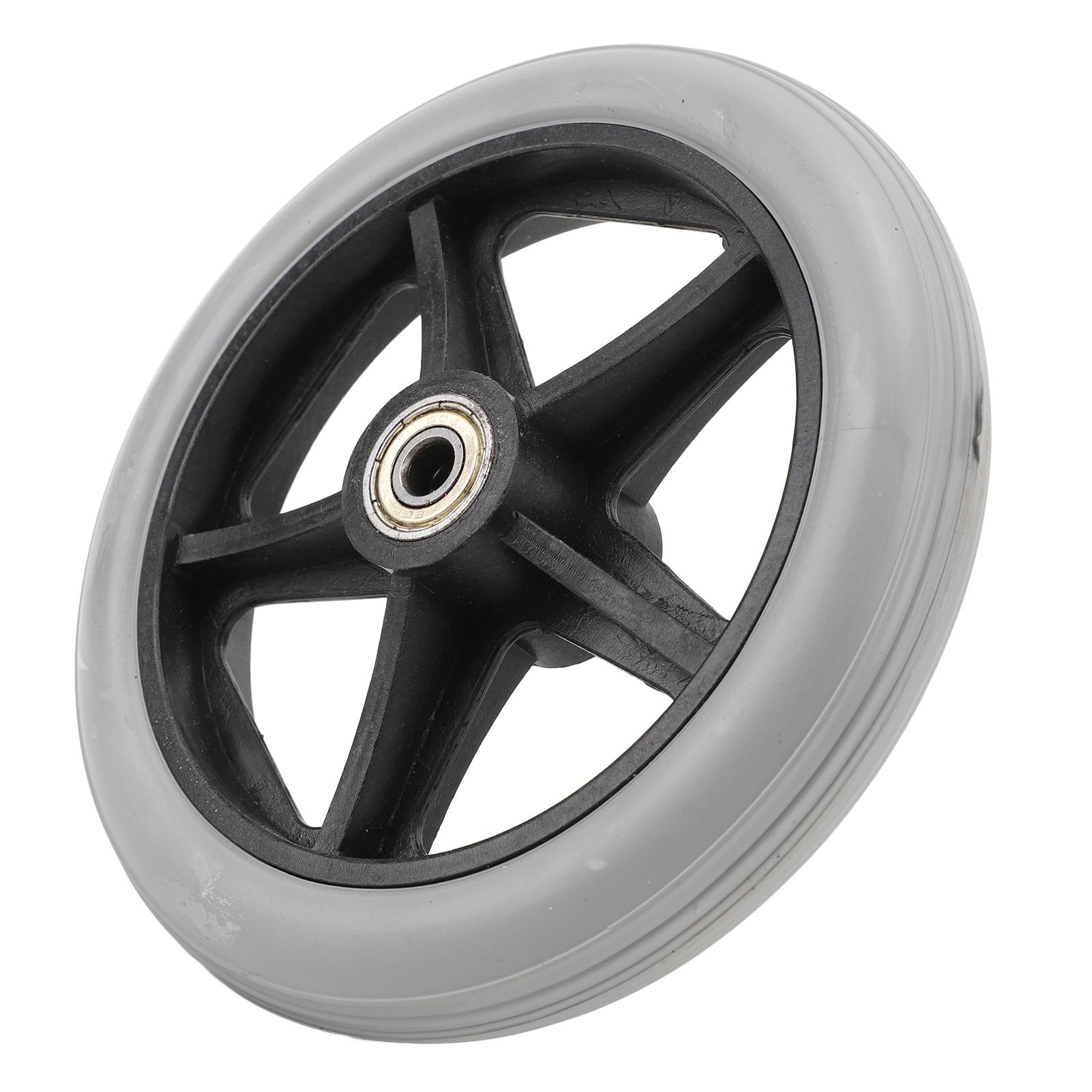 

2 шт. 6-дюймовые передние колеса для инвалидной коляски, ПУ, износостойкие, нескользящие, универсальные, цельные шины для инвалидной коляски, замена